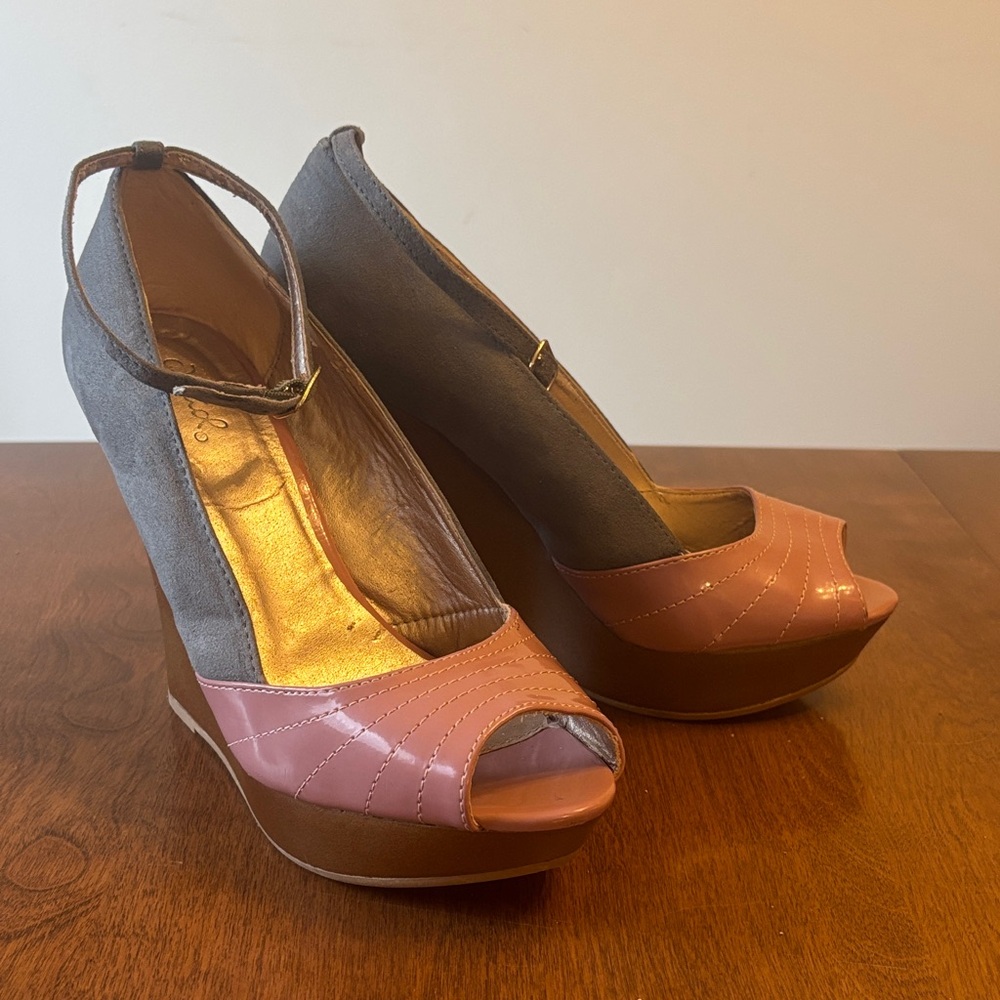 3 for $20 item Chic Peep-Toe color block Heels
